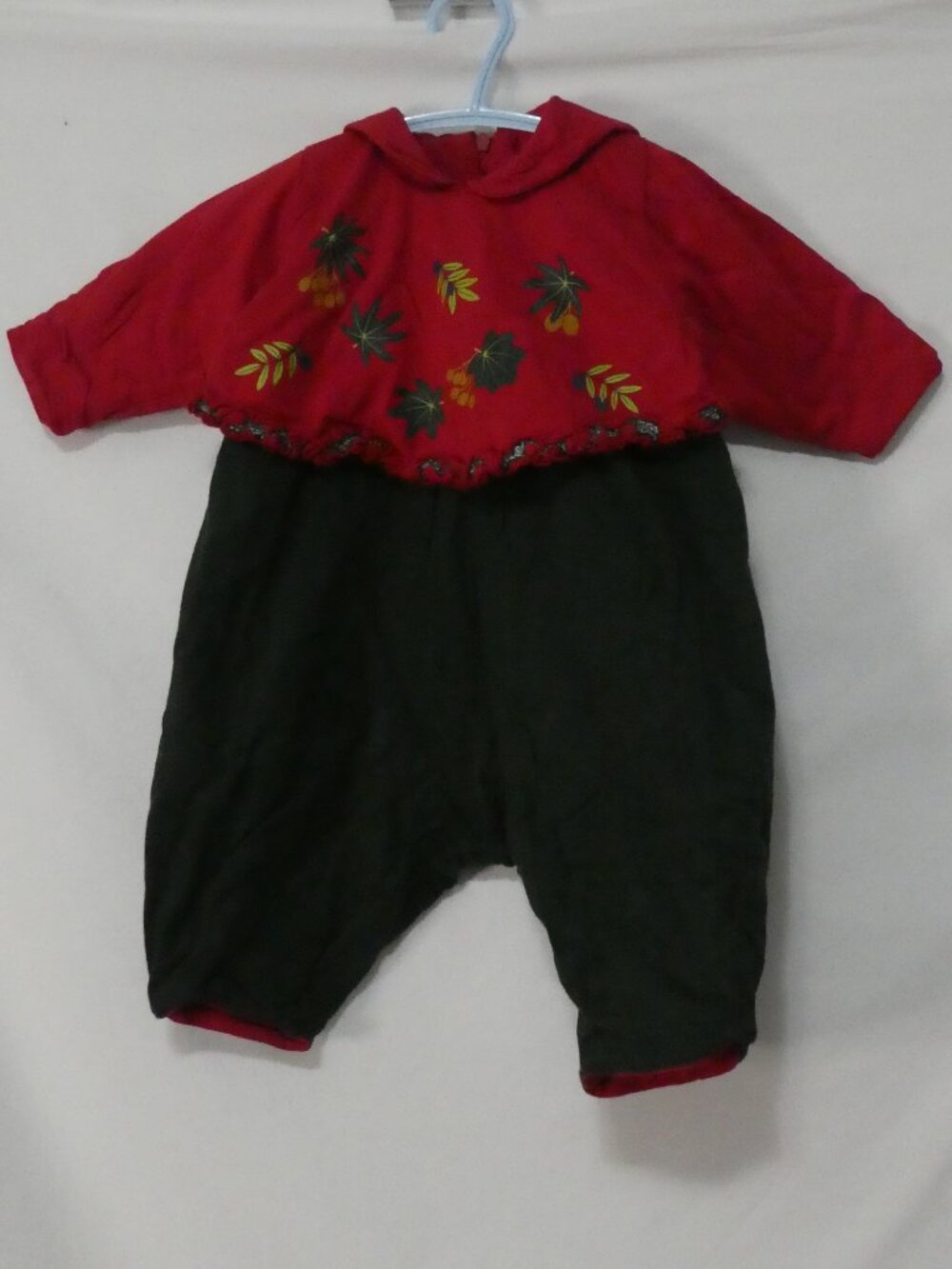 Vintage French Designer BABY MINI Par CATAMINI Jumpsuit Romper Red Green - 6M